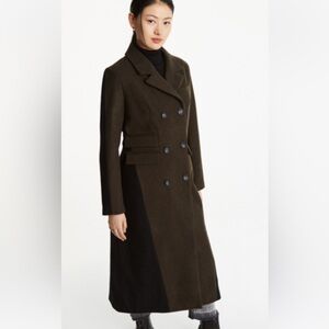 DKNY Wool Color Blocked Coat